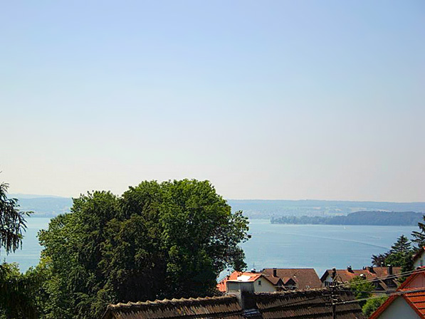 Blick vom Balkon auf den Bodensee